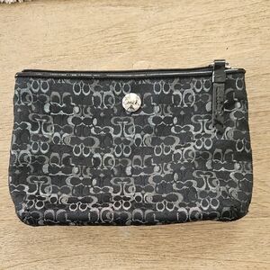Coach Monogram Black and Gray Pouch